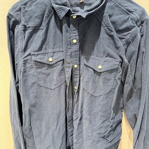 Lucky Brand Men's Casual Button Down Shirt - Dark Blue